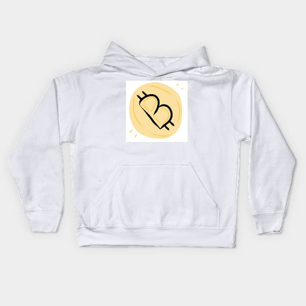 Bitcoin. Symbol electronic money. Commerce sign element, digital crypto banking Kids Hoodie by grafinya